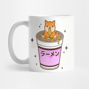 Adorable Japanese Corgi Eating Ramen in a Cup, Japan Anime Style Mug